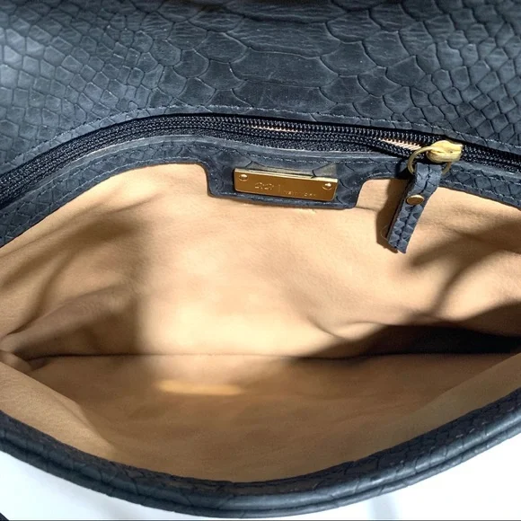 Gigi New York Embossed Python Leather Envelope Bag - Picture 5 of 9